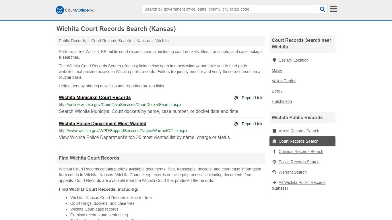 Court Records Search - Wichita, KS (Adoptions, Criminal, Child Support ...